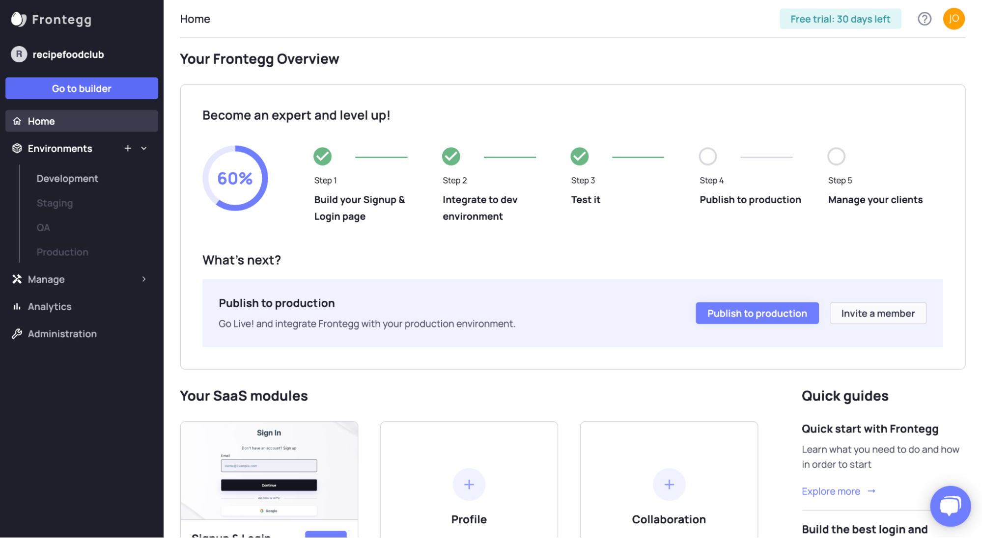 Frontegg Passwordless Authentication Solution